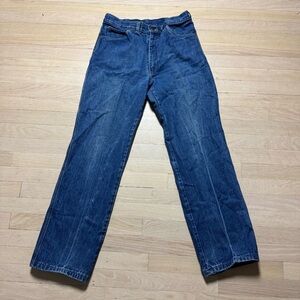 Vintage 1970s Longhorn Straight Leg Jeans 30 Blue Denim Made in Canada Talon Zip